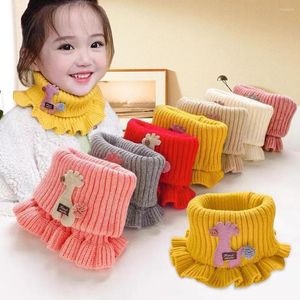 Scarves 6 Color Warm Baby Knitted Scarf Cartoon Giraffe Girls Children Windproof Collar Around Outdoor Winter