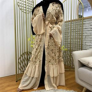 Ethnische Kleidung Pailletten Kaftan Robe Soiree Dubai Abaya Kimono Türkei Islam Muslim Hijab Kleid Frauen Afrika Musulman De Mode Kaftan