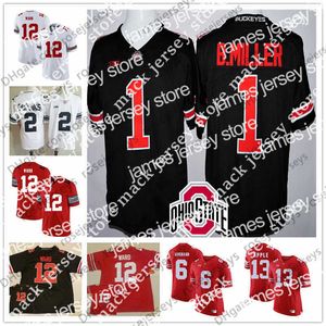 American College Football Wear Ohio State Buckeyes #1 Braxton Miller 5 12 Denzel Ward 4 Curtis Samuel 6 Sam Hubbard 13 Eli Apple White Red