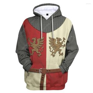 Felpe con cappuccio da uomo 2023 Autunno Inverno Cavalieri a maniche lunghe Moda casual Stile di personalità unico Abbigliamento uomo Felpa Tessuto in poliestere