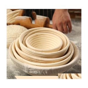 Baking Pastry Tools Round Rattan Bread Proofing Basket With Er Dough Proving Rising Baskets Bakery/Cafe Drop Delivery Home Garden Dhdkg