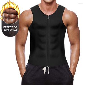 Men's Body Shapers Sauna Effect Of Sweating Sports Fever Vest Zipper Rubber Corsets Quickly Wicking Men's Tummy Control Slimming