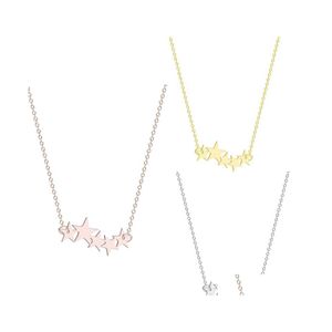 Pendant Necklaces Rose Golden Stainless Steel Fivepointed Star Female Simple Clavicle Chain Jewelry Gift Drop Delivery Pendants Otwxo