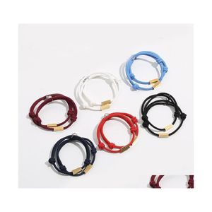 Braccialetti con ciondoli Amanti delle donne Corrispondenza Charms dell'amicizia Corda intrecciata fatta a mano Distanza Coppia Bracciale magnetico Kit Q109Fz Drop Deli Dh0Gm