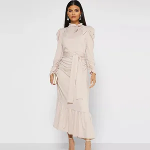 Etniska kläder 2023 Klänning Dubai Turkiet Mellanöstern Fashion Drape kjol Oregelbunden hem Temperament All-Match Muslim