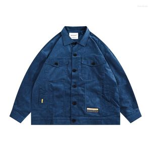 Männer Jacken Vintage Japanische Retro Cord Casual Jacke Herbst Straße Herrenmode Allgleiches Revers Männlich