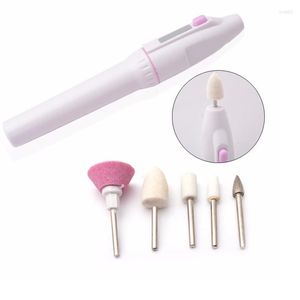 Conjunto de lima de manicure elétrica 5 bits Kits de arte para unhas Buffers de broca Salon Ferramenta de caneta profissional Ferramentas para cuidados com os pés