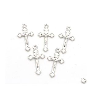 Takılar 20pcs 27mm antika renk İtalya İsa Katolikliği Cross Metal Metal Çakası Mücevher Yapma DIY Bilezik Kolye Accessori Dhgnq