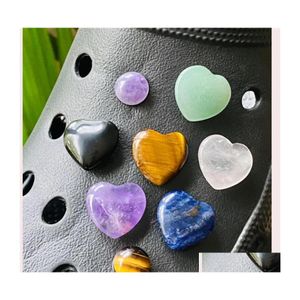 Shoe Parts Accessories Crystal Heart Stones Croc Charms Hearts For Pirate Treasures Assorted Colors Plastic Gem Vase Filler Table Dhyxe