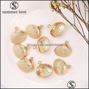 Charms High Quality Gold Shell Pendent Zinc Alloy Color Preserving Electroplating Accessories Necklace Bracelet Connectors Jewelryz Dhgur