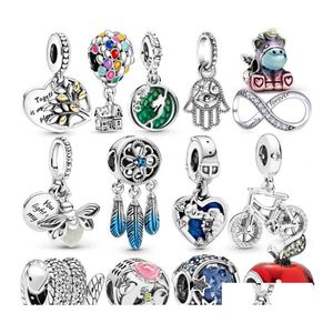 Charms 100 925 Sterling Sier Rainbow Charm Balloon Pendant Fit Original Bangle Armband Kvinnor Fina smycken Tillbehör som gör present D DH6ir