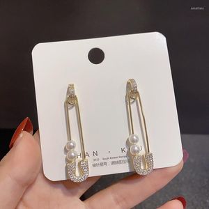 Stud Earrings For Women Fashion Pearl Crystal Simplicity Geometry Eardrop Hypoallergenic Jewelry Accessories Wholesale