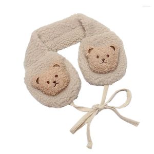 Berets Korea Cute Bear Foldable Ear Warmer Bag Plush Earmuff Lace UP Cover Women Winter Warm Protection Ear-Muffs