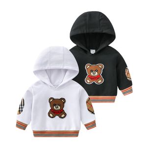 Mode barn kläder sport hoodies söta björn småbarn flickor tröja våren baby pojkar bomullsutkläder toppar