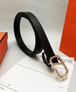 Fashion Smooth Buckle Belt Retro Design Thin Waist Belts for Men Womens Width 3 8CM Genuine Cowhide 3 Color Optional272N