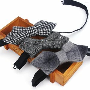 Bow Ties Fashion Classical Formal Wool Tie Gravata Multiple Colors Houndstooth Pattern Necktie Mens Luxury Bowtie Butterfly