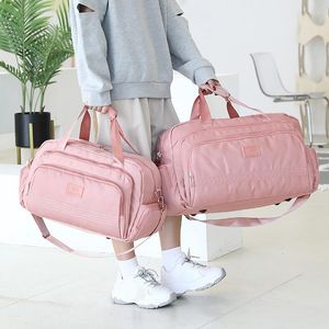 Outdoor Bags Solid Color Travel Handbag Large Capacity Sports Single Shoulder Bag Multifunction Oxford Fabric Gym Yoga Luggage XA61B