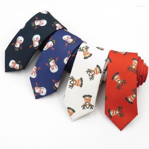 Bow Ties Men's Necktie Christmas Series Pattern Korean Narrow 6cm Snowman Elk Original Design Casual Tie