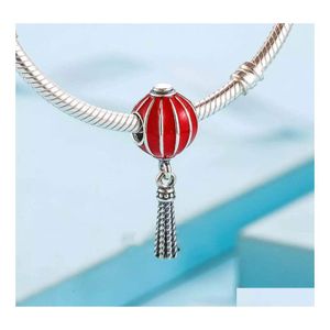 Charms Original Woman Jewelry 925 Sterling Charm Red Lantern Pendant Beads Fit Bangle Armband Sier Accessories Diy Making Drop Deli Dheta