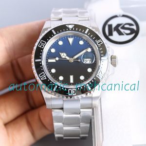 KS Made Mens Watch 43mm Ceramic Bezel Sea Cal.2836/Cal.3135 Automatiska mekaniska klockor Män dyk rostfritt stål eta Sappire glas lysande armbandsur