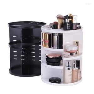 Aufbewahrungsbox 360 -Grad Rotation Makeup Organizer Box Schmuck Kosmetische Halter Lippenstift Make -up Pinsel Organisatoren
