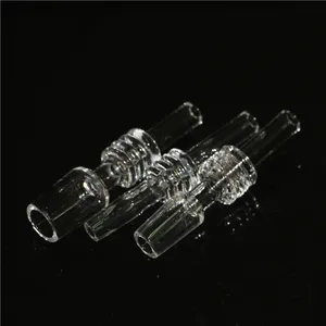 smoking pipe Nectar Quartz Tip Nail 10mm 14mm 18mm Threaded Glass Dab Straw Stick for Mini Small Nector Kit