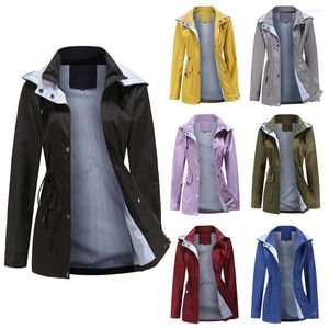 Women's Trench Coats Autumn Women's Jacket Windproof Coat Detachable Hood Jackets For Women Parka Windbreaker Female Outerwear AH1753