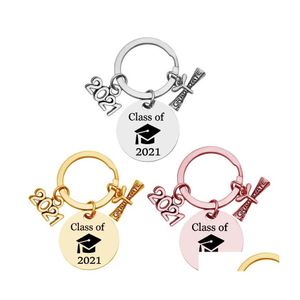 Key Rings 2021 Creative Keychain Graduation Season Souvenir Chain Keyring Gift Graduate Students Positive Energy Jewelry Drop Deliver Dh49P