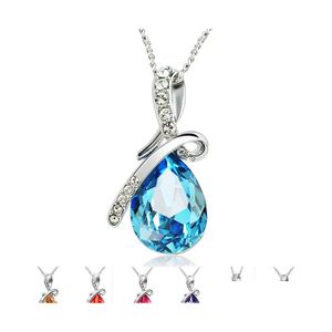 Подвесные ожерелья роскошная слеза ангела Crystal для женщин с капля