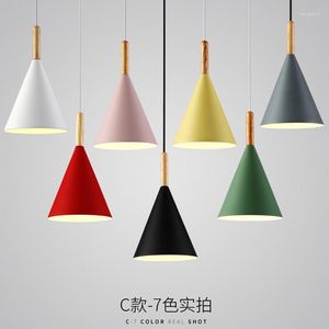 Lâmpadas pendentes de moda moderna simples luminária de luz leve colorida Lâmpada de alumínio