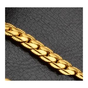 Chains 5Mm Fashion Luxury Mens Womens Jewelry 18K Gold Plated Chain Necklace Hip Hop Miami Necklaces Gifts Wholesales Accessories 71 Dhog7