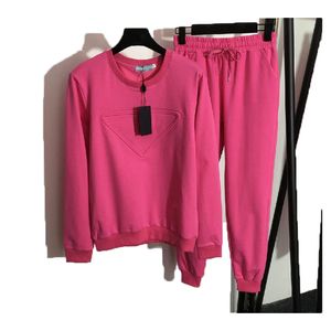 Women Tracksuits Two Pieces Sets Female Crewneck Jackets Pants With Letters Side For Lady Slim Jumpers Woman Tracksuit Autunmn Spring Outwears Womens triangle S -XL