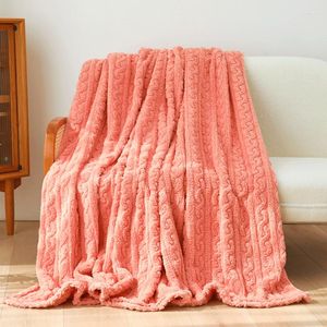 Blankets Design Fleece Blanket Sofa Throw Soft Warm Winter Coral Flannel Bedspread Orange Grey Beige Khaki