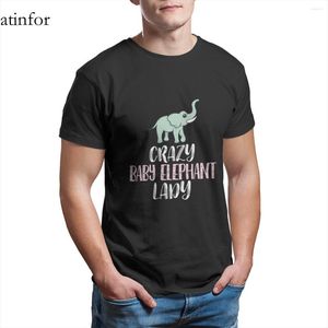 Męskie koszule szalone słonia słonia lady miłośnicy T-shirt mody Punk anime okrągłe kołnierzyki 26100