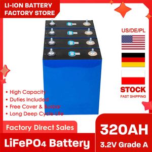 1-16Pcs 3.2V 320Ah Lifepo4 Battery Grade A Rechargeable Battery Lithium Iron Phosphate Cell DIY Golf Cart Boat RV Solar System