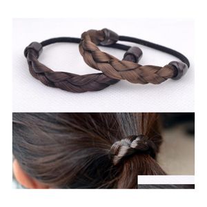 Elastici per capelli Supporto per coda di cavallo intrecciato Parrucca sintetica Cravatta elastica Stretch Tonytail Accessorio Accessori per ornamenti C3 Drop Delivery Dhfar