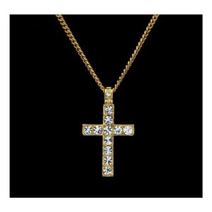 Naszyjniki wiszące męskie mrożone krzyż dla kobiet Hip Hop Bling Crystal Crucifix Złote Sier Sier Chains Rapper Hiphop Biżuter