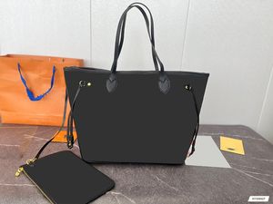 Высококачественные брендовые дизайнерские сумки с тиснением для женщин, черные большие сумки, сумка через плечо, кошельки, комплект из 2 предметов, 45 см, fc048