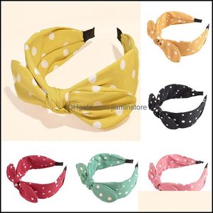 Fasce per capelli a pois floreali Cerchietti per capelli Bowknot Fascia per fiocco grande Accessori dolci Orecchie di coniglio Donne Drop Delivery Jewelry Hairjew Otxql