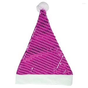 Juldekorationer stor dräkt Santa Claus Party Hat Vuxen Kids Family Xmas Cap Gifts Purple Purple