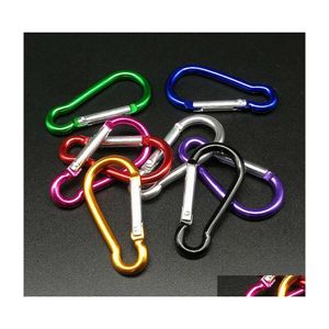 Anahtar halkalar tırmanma alüminyum carabiner yaylar klips hafif dshape yay klipleri Anahtarlık balıkçılık yürüyüş açık aletler drey dhd7r