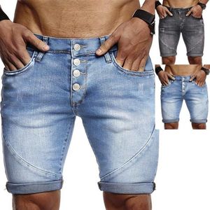 Herren-Shorts, Denim, zerrissen, hautfreundliches Polyester, Sommer-Herren-Kurzhose für den täglichen Gebrauch