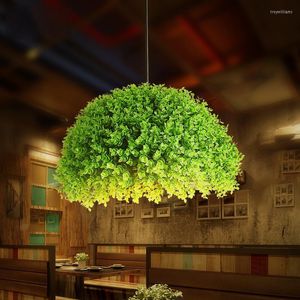 Pendants lampes créatives Personnalités vertes salle à manger légère suspendue fruits de lustre