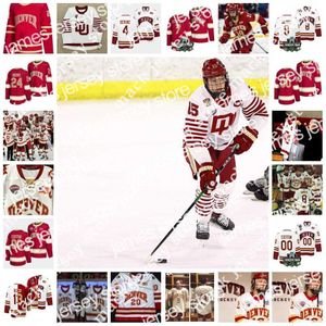 Хоккей в колледже носит 2022 г. NCAA Frozen Four Championship Custom Pioneers Pioneers du Hockey Jersey 29 Питер Маннино 2 Шон Беренс 3 Antti