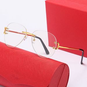 Lunettes de luxe Designer Sunglasses pour hommes Eyeglass Frames Unisexe Revenceur Vendor Men Women Eyewear Black Brown Clear Lens Silver Gold Metal F