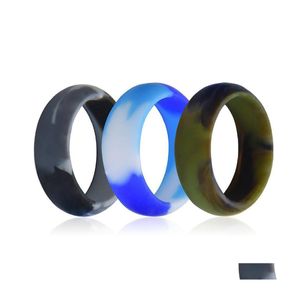 Bandringe 3 teil/los 8mm Lebensmittelqualität FDA Sile Ring Hypoallergen Crossfit Flexible Camouflage Gummi Finger Für Männer Frauen Schmuck BK D OT4LK