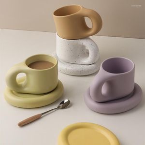 Tassen Untertassen Nordic Weiß Kleine Keramik Kaffeetasse Set Dekoratives Frühstück Trinken Latte Milch Tee Untertasse Hochzeit Wiederverwendbar