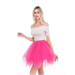 Röcke Damen Vintage Tüllrock Petticoat Mehrfarbig Bubble Dance Ballettkleid Brautjungfer Hochzeit Faldas Mujer Saias Jupe