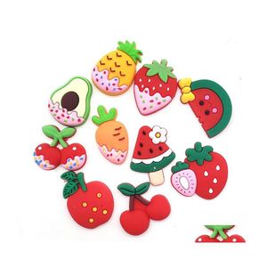 Shoe Parts Accessories Fruit Food Avocado Decorations Charm Buckle Jibitz For Croc Charms Clog Wristband Buttons Drop Delivery Shoe Dhsne