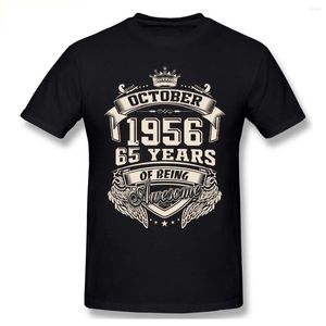 1956 년 10 월 남성용 T 셔츠 65 년의 멋진 셔츠 큰 셔츠 큰 크기 O-Neck Cotton Custom Short Sleeve Men